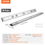 Basketball & Basketball Accessories: VEVOR 10 Pairs of 609.6mm Drawer Slides Side Mount Rails, Heavy Duty Full Extension Steel Track, Soft-Close Noiseless Guide Glides Cabinet Kitchen Runners with Ball Bearing, 100 Lbs Load Capacity