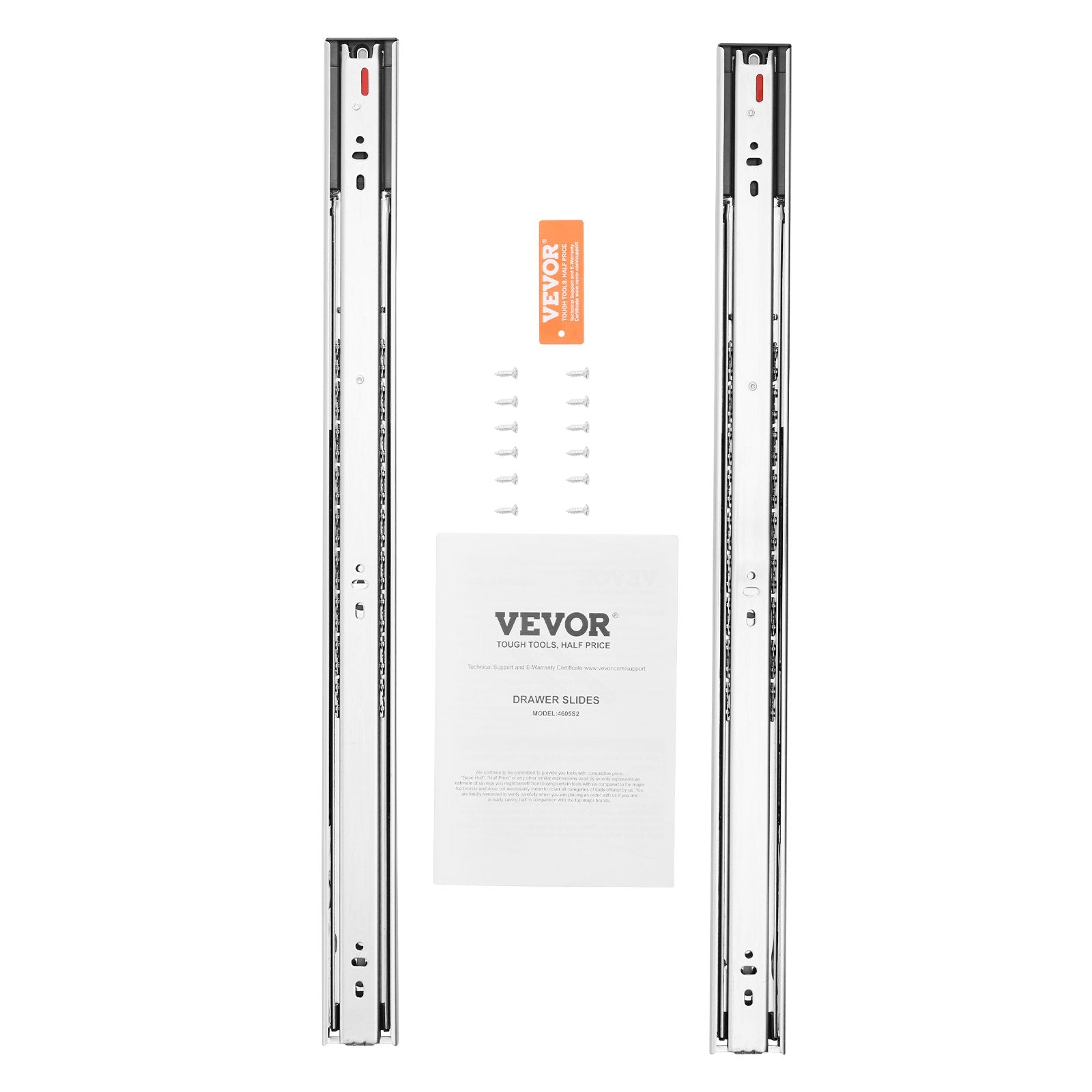Basketball & Basketball Accessories: VEVOR 10 Pairs of 609.6mm Drawer Slides Side Mount Rails, Heavy Duty Full Extension Steel Track, Soft-Close Noiseless Guide Glides Cabinet Kitchen Runners with Ball Bearing, 100 Lbs Load Capacity