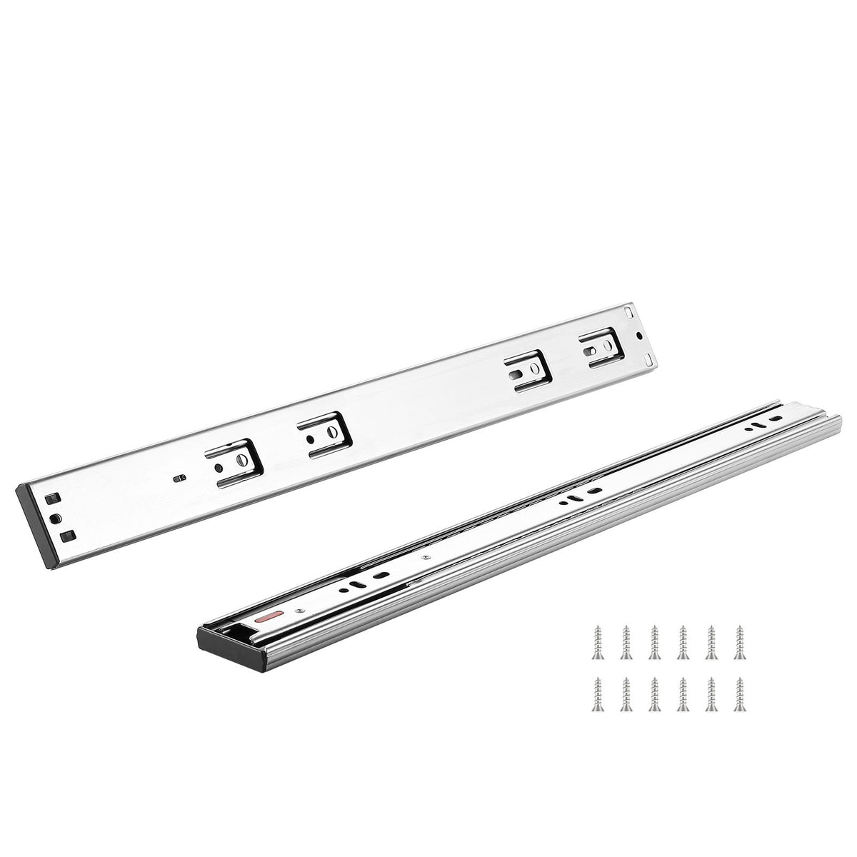6 Pairs of 558.8mm Drawer Slides Side Mount Rails, Heavy Duty Full Extension Steel Track, Soft-Close Noiseless Guide Glides Cabinet Kitchen Runners with Ball Bearing, 100 Lbs Load Capacity