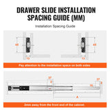 Basketball & Basketball Accessories: VEVOR 6 Pairs of 508mm Drawer Slides Side Mount Rails, Heavy Duty Full Extension Steel Track, Soft-Close Noiseless Guide Glides Cabinet Kitchen Runners with Ball Bearing, 100 Lbs Load Capacity