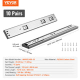 Basketball & Basketball Accessories: VEVOR 10 Pairs of 406.4mm Drawer Slides Side Mount Rails, Heavy Duty Full Extension Steel Track, Soft-Close Noiseless Guide Glides Cabinet Kitchen Runners with Ball Bearing, 100 Lbs Load Capacity