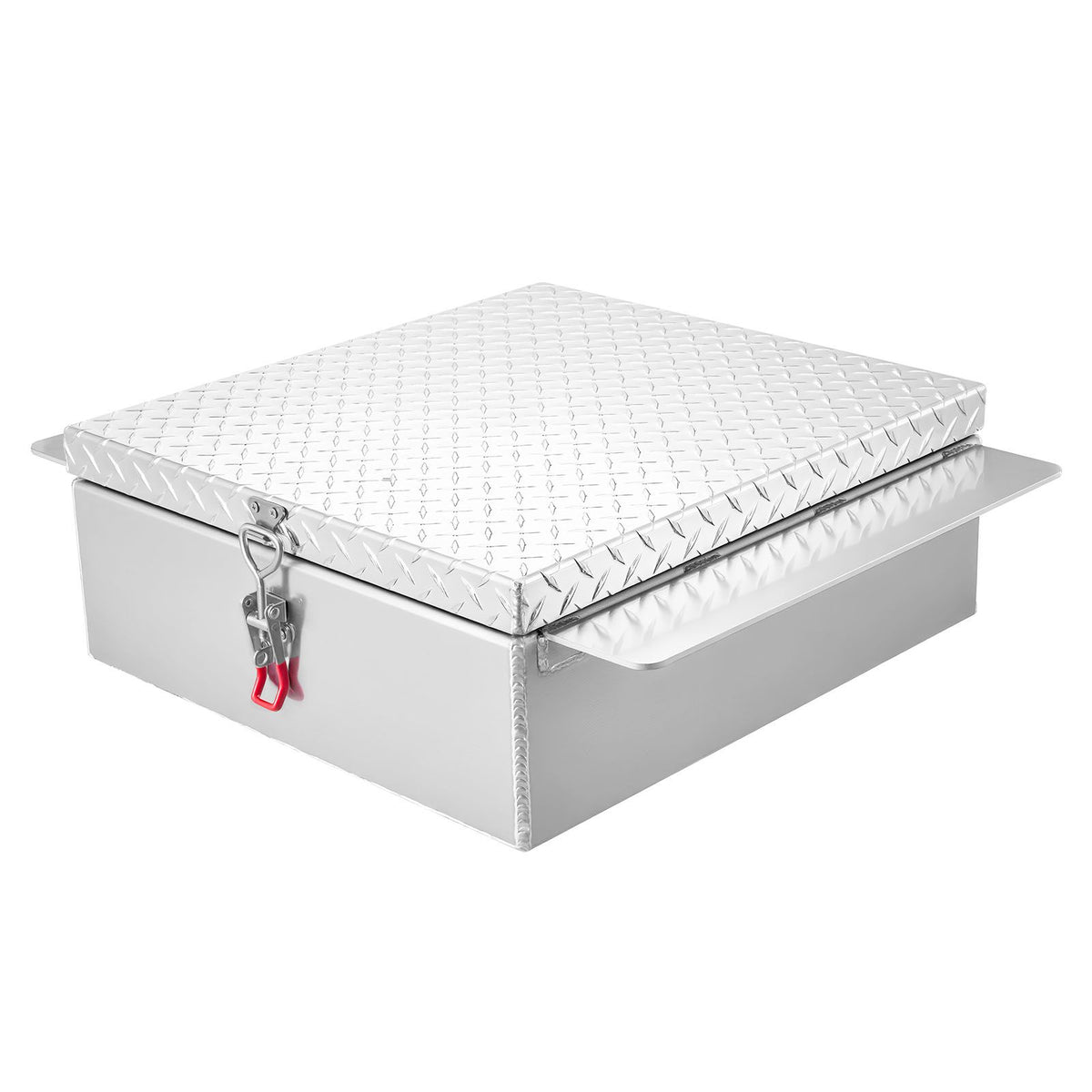 Truck Bed Tool Box, Heavy Duty Aluminum Tool Box with Diamond Plate, Storage Toolbox Chest Organizer Supports up to 100 kg, Ideal for Pickup, Truck Bed, RV, Trailer, 770 x 610 x 230 mm, Silver