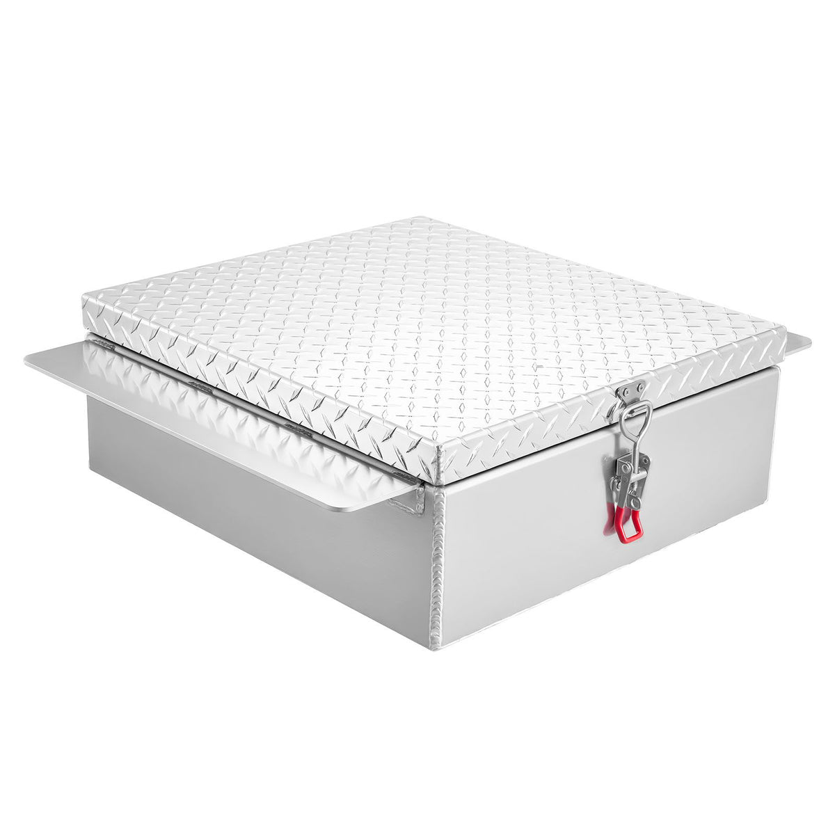 Truck Bed Tool Box, Heavy Duty Aluminum Tool Box with Diamond Plate, Storage Toolbox Chest Organizer Supports up to 100 kg, Ideal for Pickup, Truck Bed, RV, Trailer, 770 x 610 x 230 mm, Silver