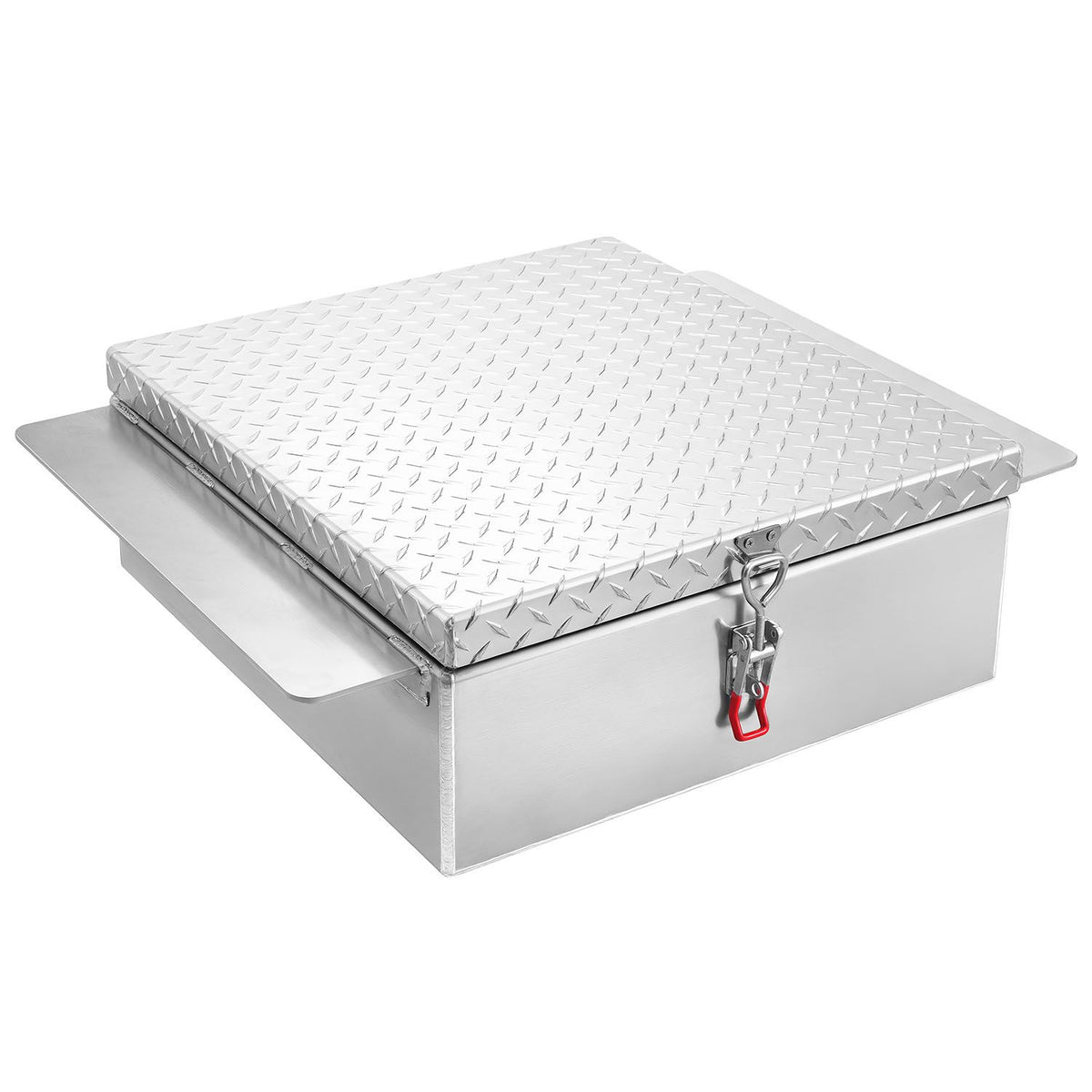 Truck Bed Tool Box, Heavy Duty Aluminum Tool Box with Diamond Plate, Storage Toolbox Chest Organizer Supports up to 100 kg, Ideal for Pickup, Truck Bed, RV, Trailer, 770 x 610 x 230 mm, Silver