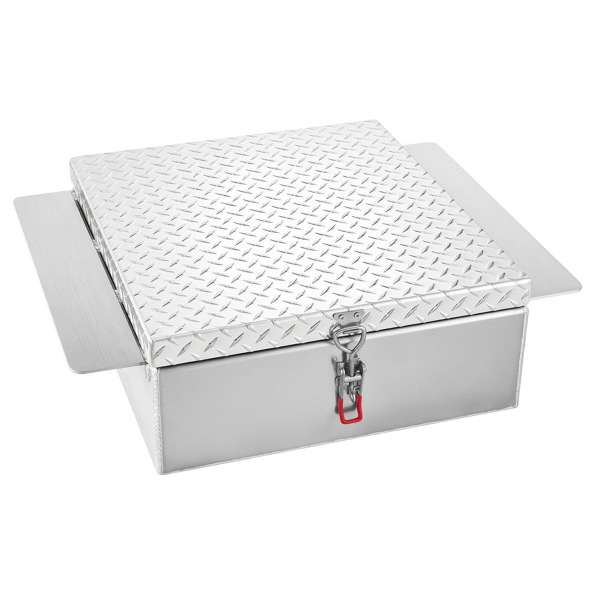 Truck Bed Tool Box, Heavy Duty Aluminum Tool Box with Diamond Plate, Storage Toolbox Chest Organizer Supports up to 100 kg, Ideal for Pickup, Truck Bed, RV, Trailer, 770 x 610 x 230 mm, Silver