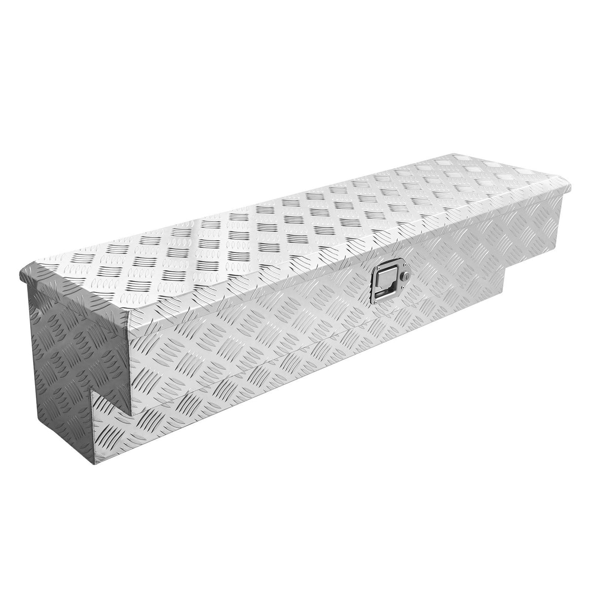 Truck Bed Tool Box, Heavy Duty Aluminum Tool Box with Tread Patterns, Storage Toolbox Chest Organizer with Lock and Key, Ideal for Pickup, Truck Bed, RV, Trailer, 1219 x 340 x 330 mm, Silver
