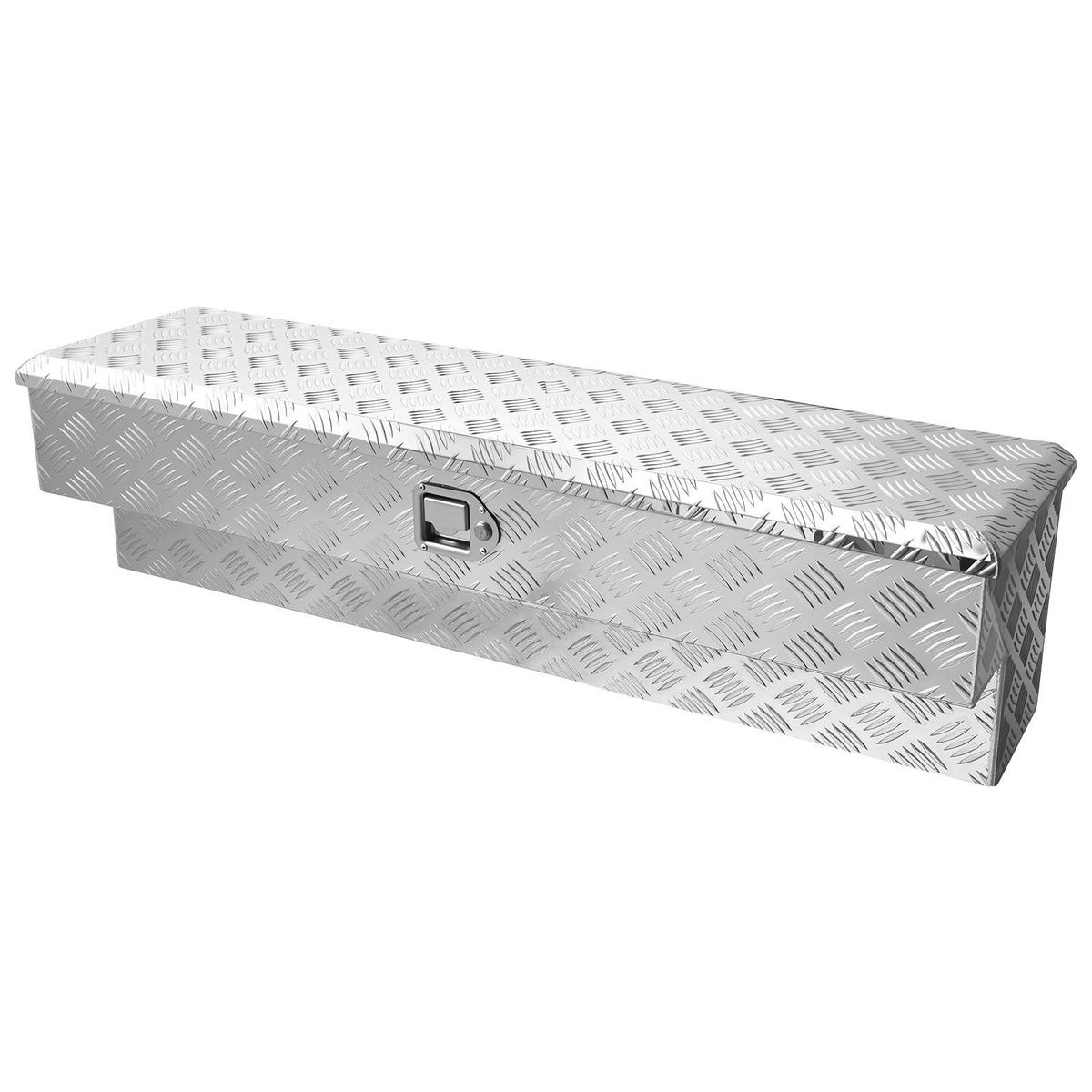 Truck Bed Tool Box, Heavy Duty Aluminum Tool Box with Tread Patterns, Storage Toolbox Chest Organizer with Lock and Key, Ideal for Pickup, Truck Bed, RV, Trailer, 1219 x 340 x 330 mm, Silver