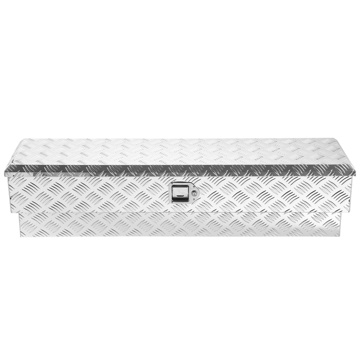 Truck Bed Tool Box, Heavy Duty Aluminum Tool Box with Tread Patterns, Storage Toolbox Chest Organizer with Lock and Key, Ideal for Pickup, Truck Bed, RV, Trailer, 1219 x 340 x 330 mm, Silver