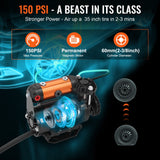 Fuel & Exhaust: VEVOR Onboard Air Compressor Kit 150PSI Offroad Air Compressor Portable Tire Inflator Heavy Duty 3.5CFM Air Pump for Jeep SUV 4x4 Vehicle Compatibility with Air tools, Air horns, Lockers