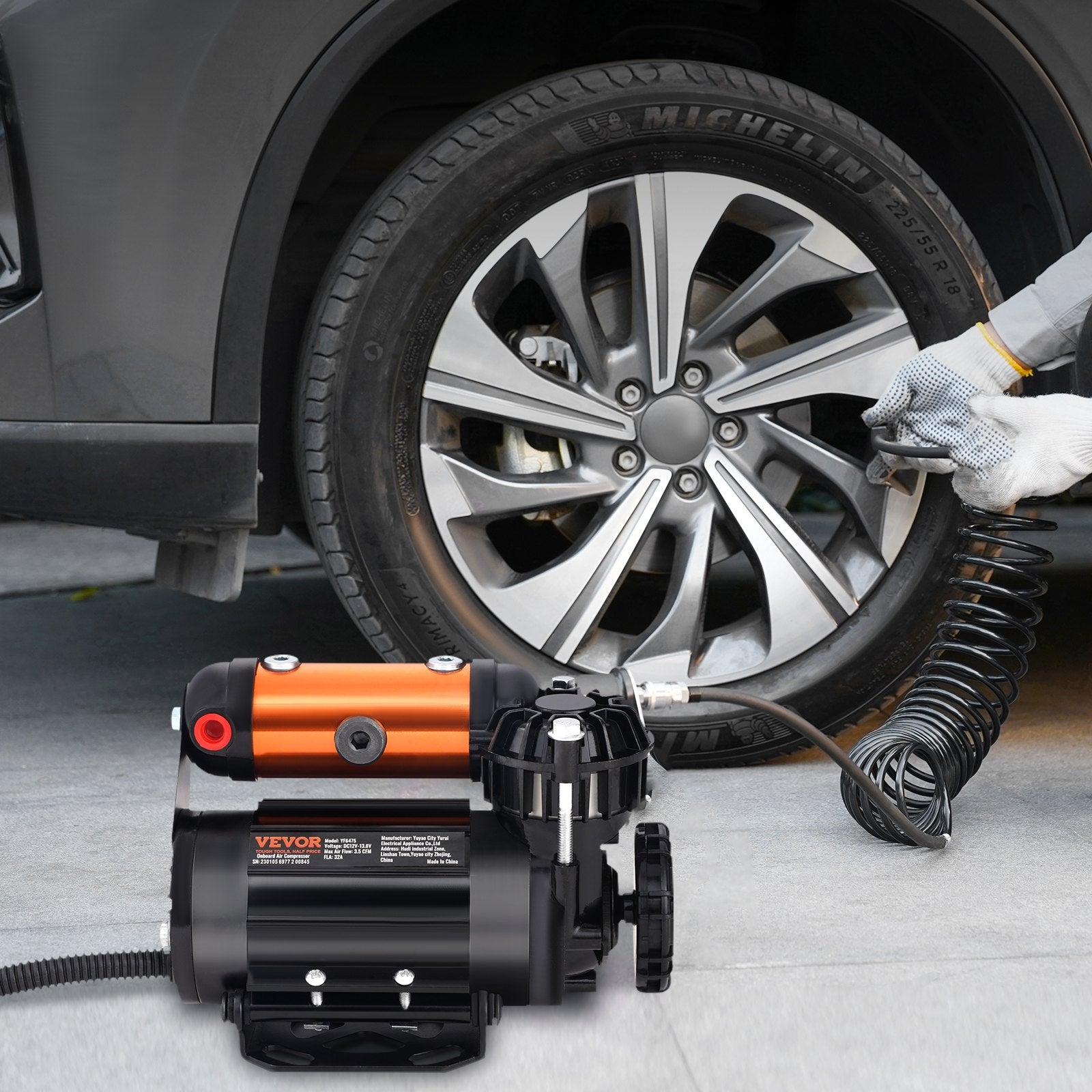 Onboard Air Compressor Kit 150PSI Offroad Air Compressor Portable Tire Inflator Heavy Duty 3.5CFM Air Pump for Jeep SUV 4x4 Vehicle Compatibility with Air tools, Air horns, Lockers