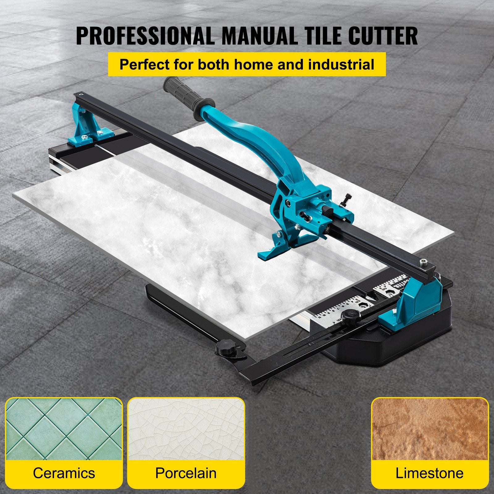 Cutters: VEVOR Tile Cutter 47in Cutting Tool w/ Laser Guide Single Rail Double Brackets