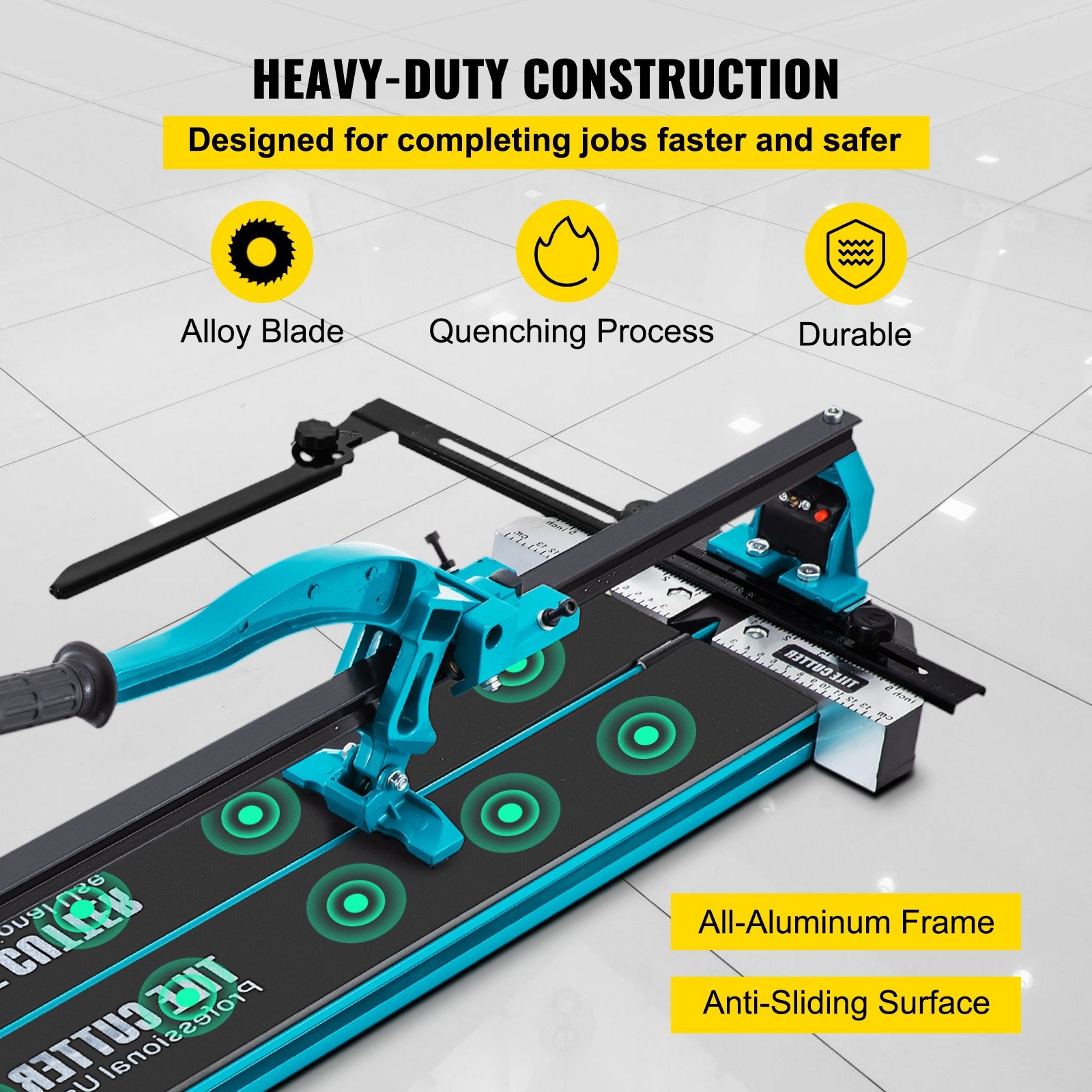 Cutters: VEVOR Tile Cutter 47in Cutting Tool w/ Laser Guide Single Rail Double Brackets