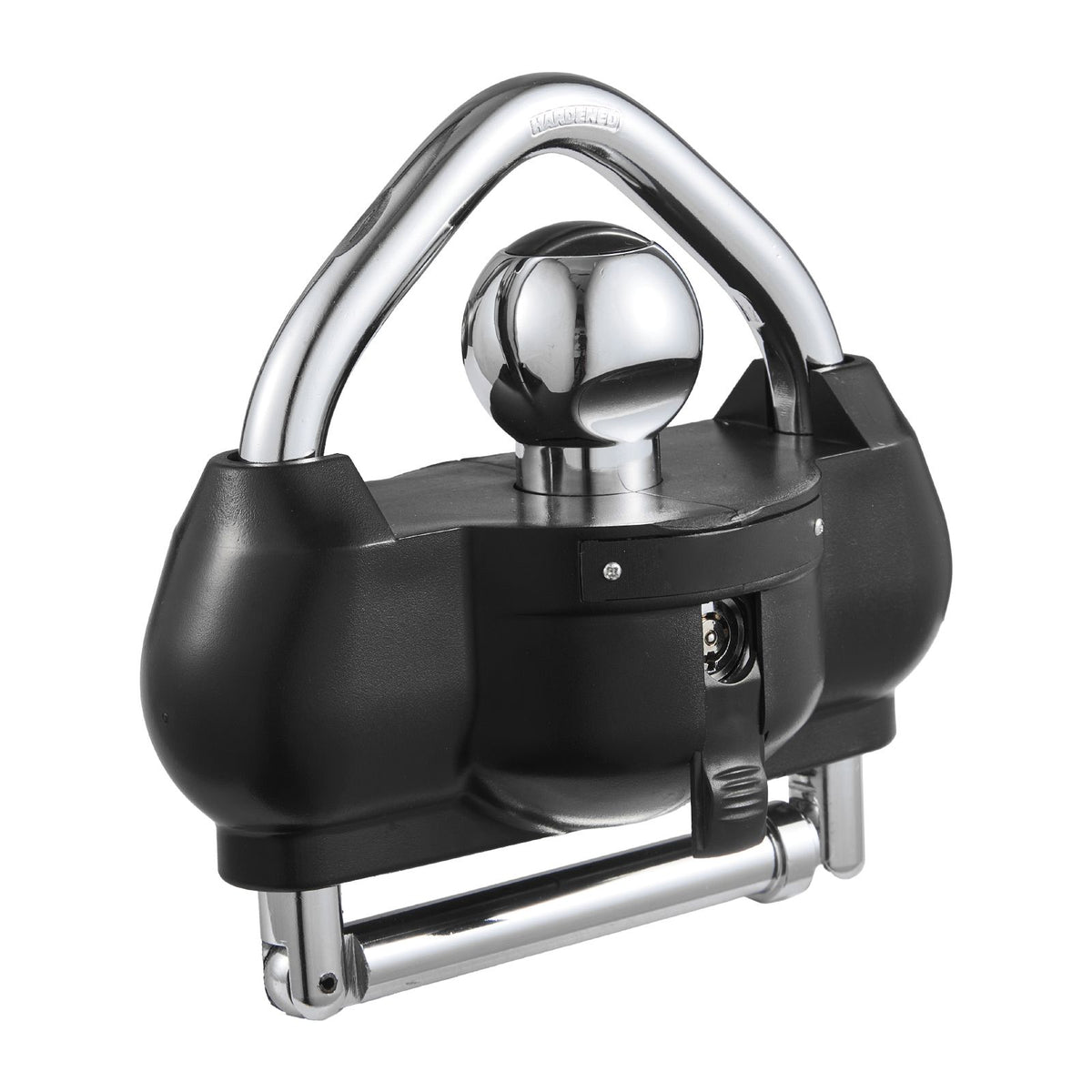 Trailer Hitch Lock, Fits for 46 mm, 50.8 mm, 58.7 mm Couplers, Heavy-Duty Anti-Theft Trailer Ball Lock with 3 Keys, Prying-Resistant, Adjustable Height Design for RVs, Boats, Trailers, Black