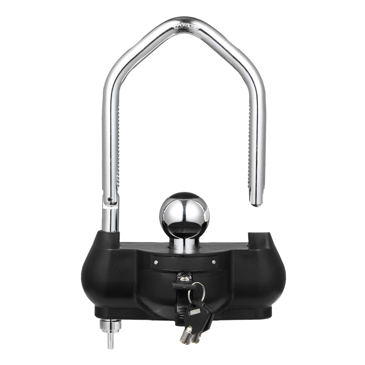 Trailer Hitch Lock, Fits for 46 mm, 50.8 mm, 58.7 mm Couplers, Heavy-Duty Anti-Theft Trailer Ball Lock with 3 Keys, Prying-Resistant, Adjustable Height Design for RVs, Boats, Trailers, Black