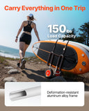 Canoes & Kayaks: VEVOR Kayak Cart, 68.0 kg Load Capacity, Stand Up Paddle Board Trolley with 25.4 cm Solid Rubber Tires & Kickstands, Paddle Board Carrier with Ratchet Strap for Paddleboard & Surfboard Transport