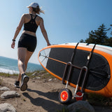 Canoes & Kayaks: VEVOR Kayak Cart, 68.0 kg Load Capacity, Stand Up Paddle Board Trolley with 25.4 cm Solid Rubber Tires & Kickstands, Paddle Board Carrier with Ratchet Strap for Paddleboard & Surfboard Transport