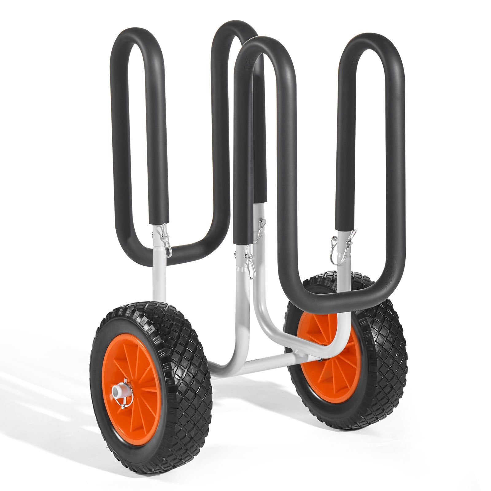 Canoes & Kayaks: VEVOR Kayak Cart, 68.0 kg Load Capacity, Stand Up Paddle Board Trolley with 25.4 cm Solid Rubber Tires & Kickstands, Paddle Board Carrier with Ratchet Strap for Paddleboard & Surfboard Transport