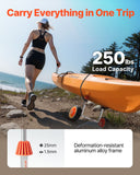 Canoes & Kayaks: VEVOR Kayak Cart, 113.4 kg Load Capacity, Canoe Cart Dolly with 19.1 cm Solid Rubber Tires & Kickstand, Assembles & Disassembles Within Seconds, Paddle Board Trolley for Kayaks, Canoes, Paddleboards