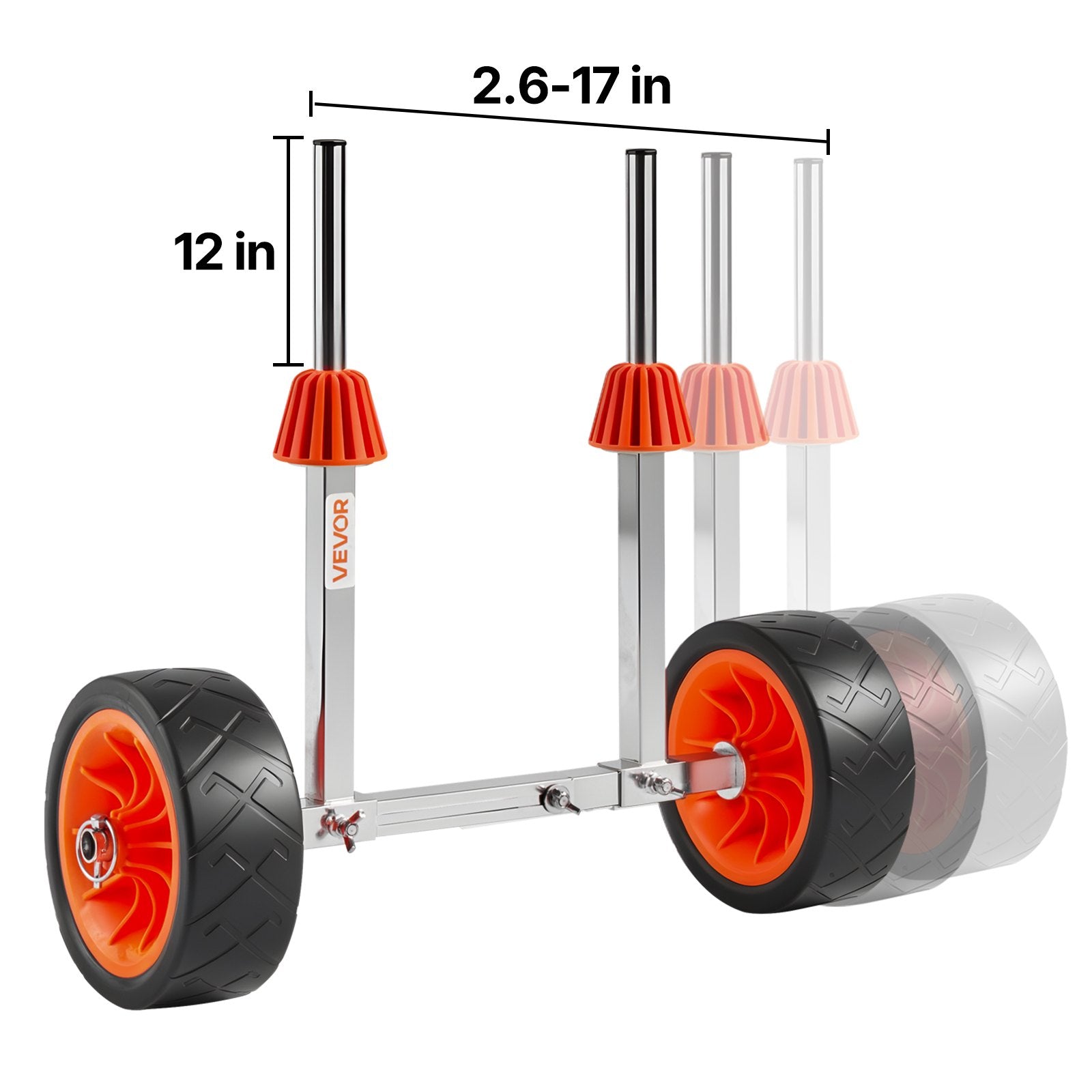 Canoes & Kayaks: VEVOR Kayak Cart, 113.4 kg Load Capacity, Canoe Cart Dolly with 19.1 cm Solid Rubber Tires & Kickstand, Assembles & Disassembles Within Seconds, Paddle Board Trolley for Kayaks, Canoes, Paddleboards