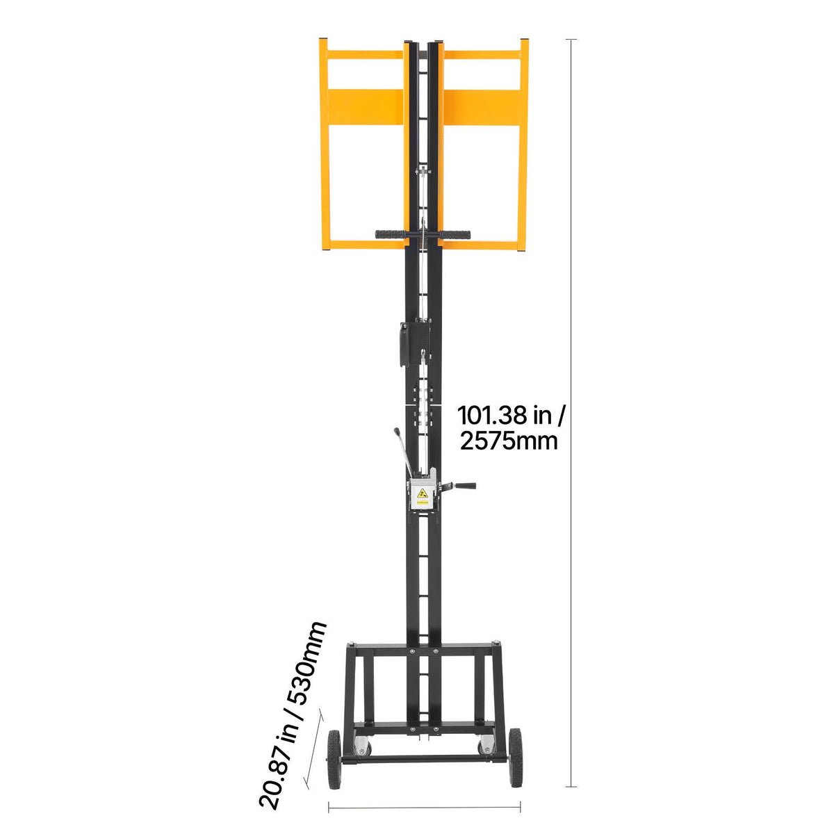 Drywall Lift, Heavy-Duty 68 kg Sheetrock Hoist for Wall Installation, One Person Drywall Installation, 1219x4878 mm Max. Panel Vertical Lifter with Wheels, Easy Transport (Yellow)