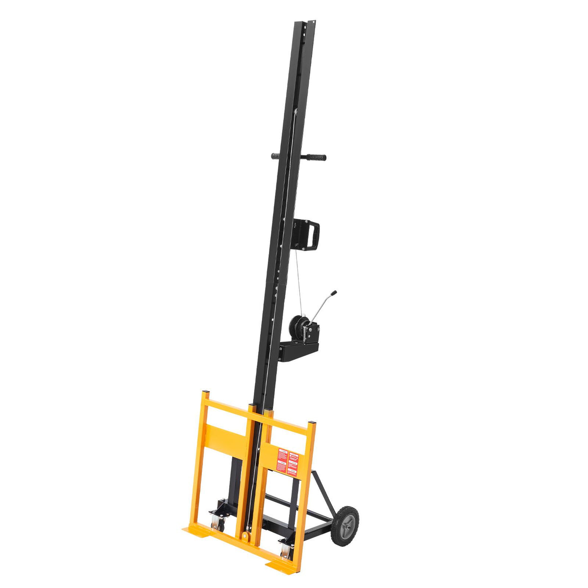 Drywall Lift, Heavy-Duty 68 kg Sheetrock Hoist for Wall Installation, One Person Drywall Installation, 1219x4878 mm Max. Panel Vertical Lifter with Wheels, Easy Transport (Yellow)