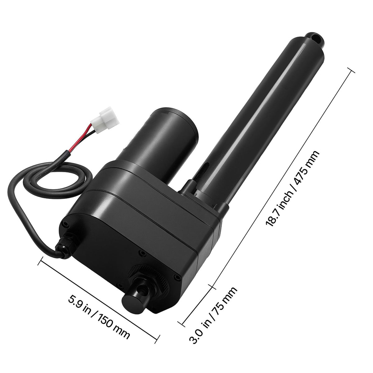 12V Linear Actuator, 200mm Stroke Ultra Heavy-Duty 9000N Linear Motion Actuator, IP65-Rated 5mm/s with Mounting Brackets for Industrial Machinery Vessels, Heavy Lifting Systems