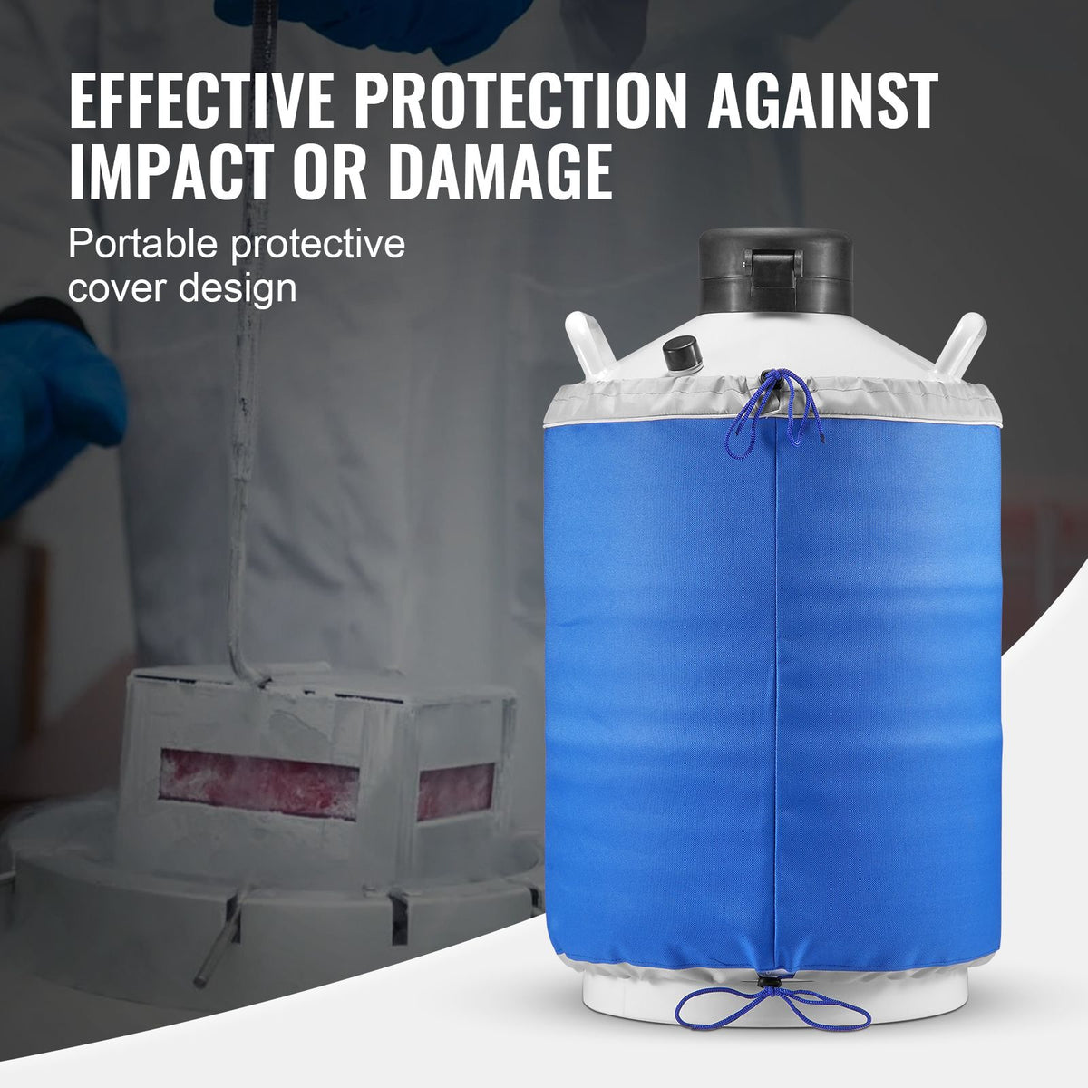 Liquid Nitrogen Tank, 20 L Aluminum Alloy Liquid Nitrogen Container, LN2 Tank Dewar with 6 Canisters and Carry Bag with Straps, Cryogenic Tank for Beauty Industry, Semen Preservation, Scientific