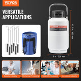 Food Storage: VEVOR Liquid Nitrogen Tank, 3 L Aluminum Alloy Liquid Nitrogen Container, LN2 Tank Dewar with 6 Canisters and Carry Bag with Straps, Cryogenic Tank for Beauty Industry, Semen Preservation, Scientific