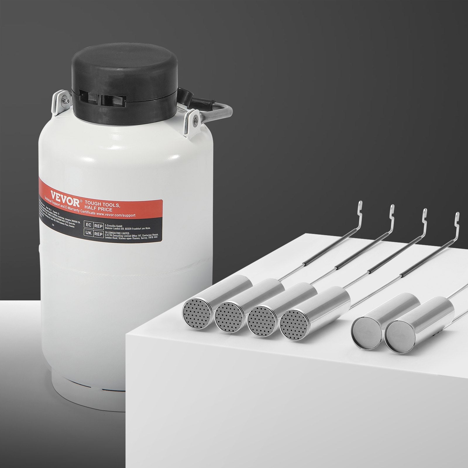 Food Storage: VEVOR Liquid Nitrogen Tank, 3 L Aluminum Alloy Liquid Nitrogen Container, LN2 Tank Dewar with 6 Canisters and Carry Bag with Straps, Cryogenic Tank for Beauty Industry, Semen Preservation, Scientific