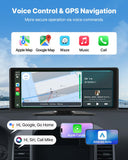 Automotive Decor: VEVOR Car Stereo Radio CarPlay Touchscreen 254mm Apple Android Front/Rear Camera