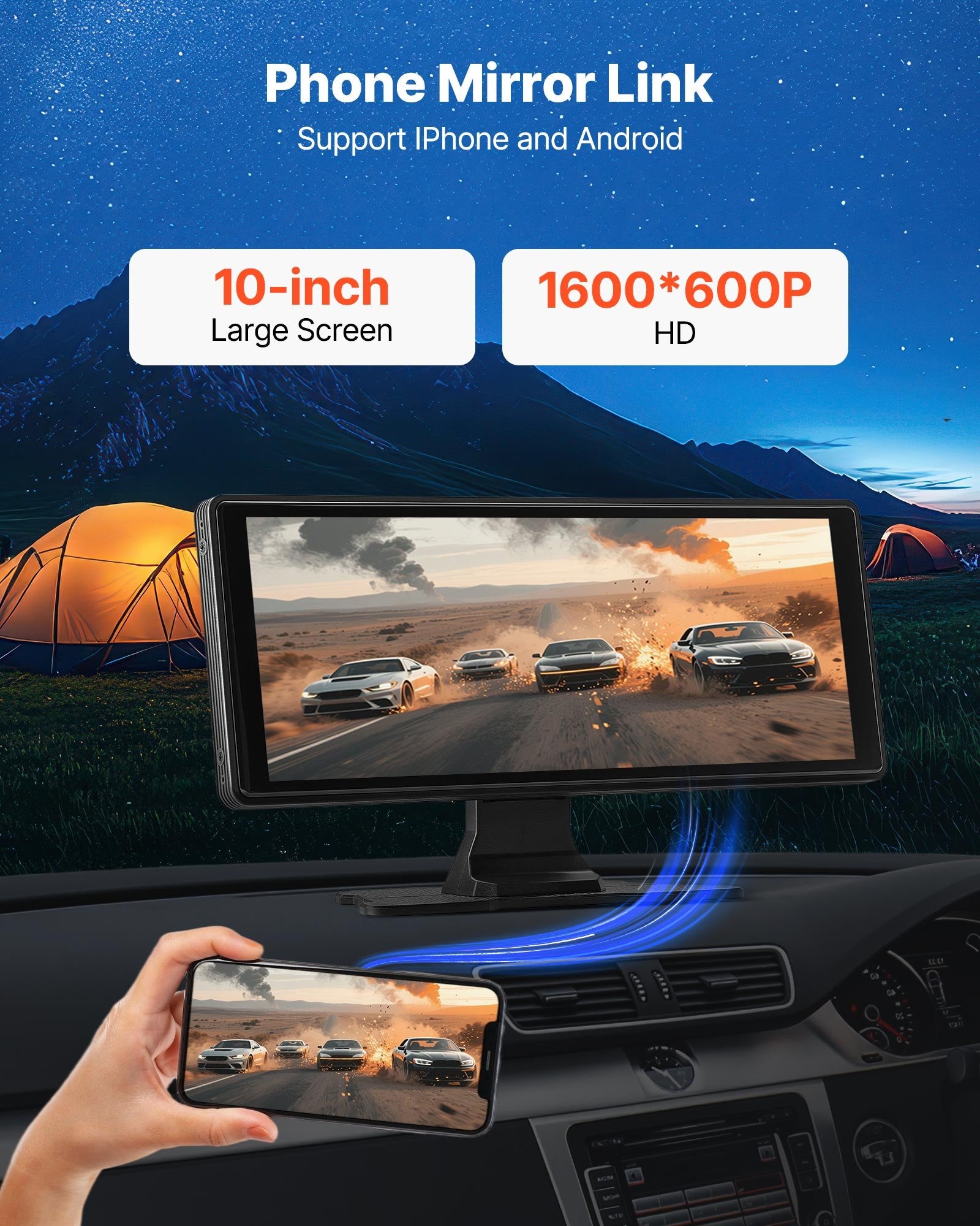 Car Stereo Radio CarPlay Touchscreen 254mm Apple Android Front/Rear Camera