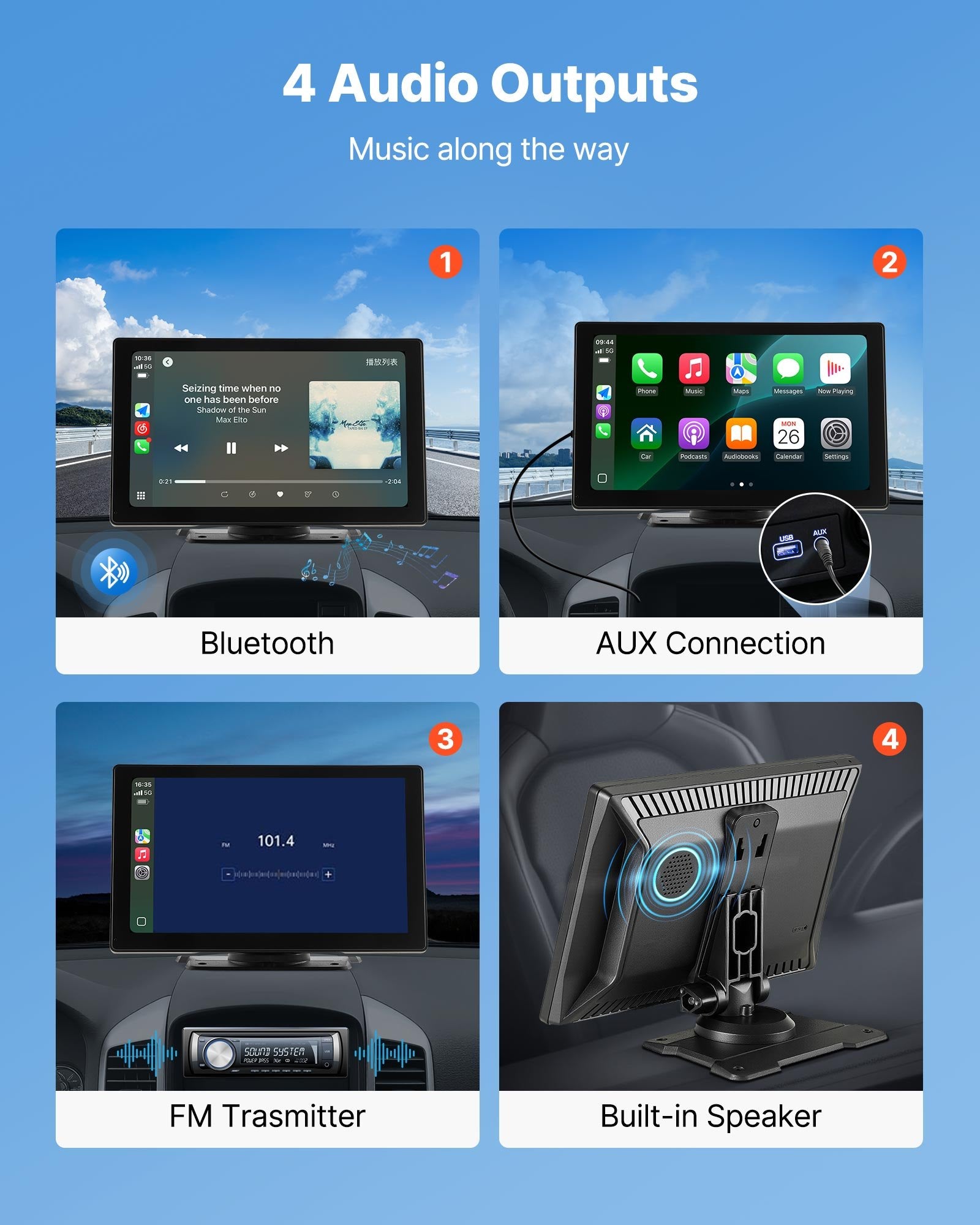 Car Stereo Radio CarPlay Touchscreen 228.6 mm Apple Android Backup Camera