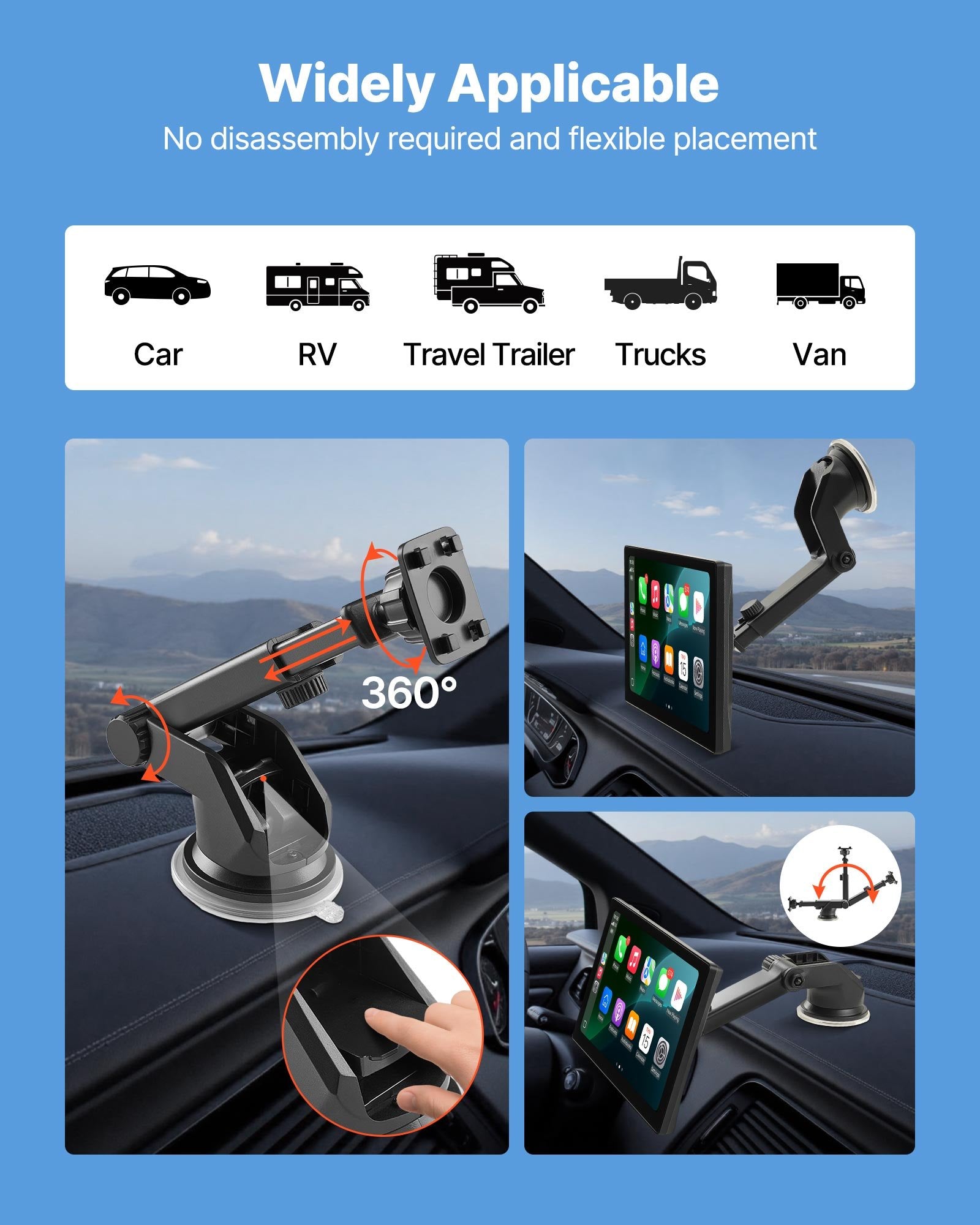 Car Stereo Radio CarPlay Touchscreen 228.6 mm Apple Android Backup Camera