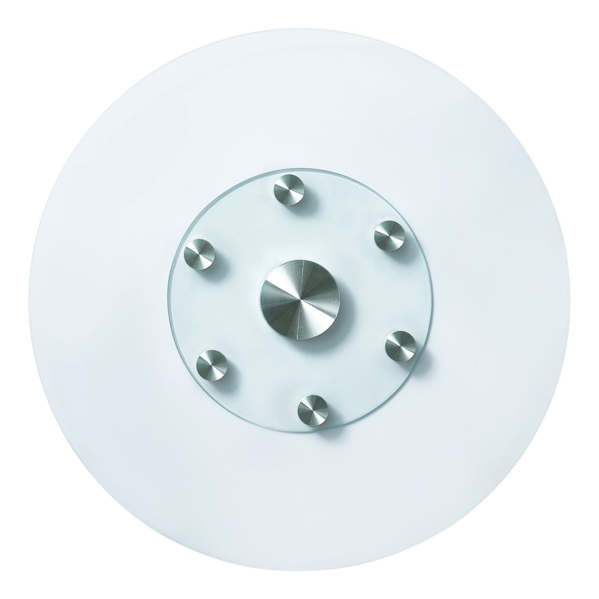 76.8 cm Glass Lazy Susan Turntable, Tempered Glass Dining Table Centerpiece with 6 Rotating Wheels, 360° Smooth & Silent Spin Tabletop Rotating Tray, for Family Gatherings, Banquets & Weddings