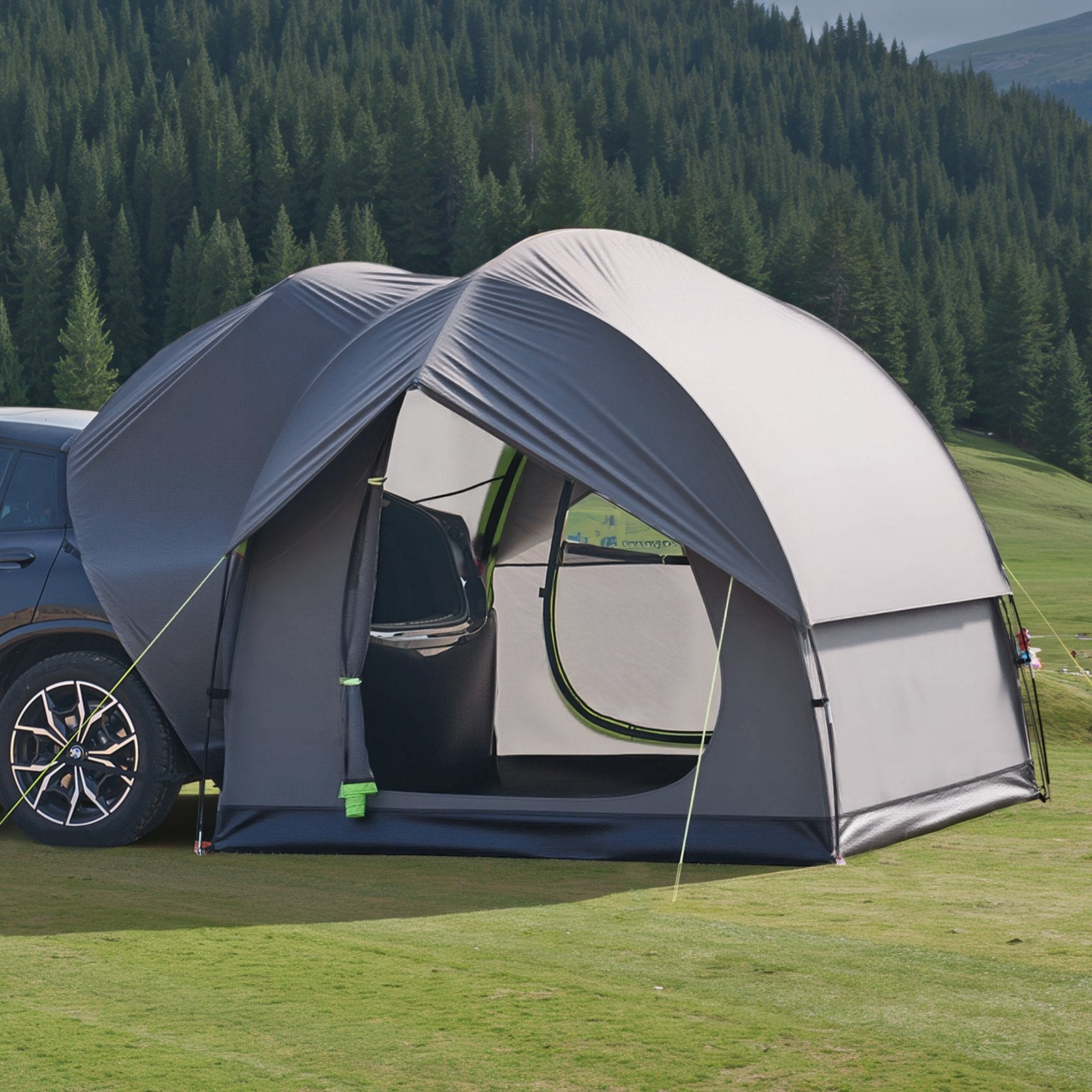 Bath Mats & Rugs: VEVOR SUV Tent for Camping, 8FT L x 8FT W, Waterproof PU2000mm Spacious Double Layer Design for 5-8 Person, SUV Camping Tent with Mesh Windows, Includes Rainfly & Storage Bag, for Outdoor Activities