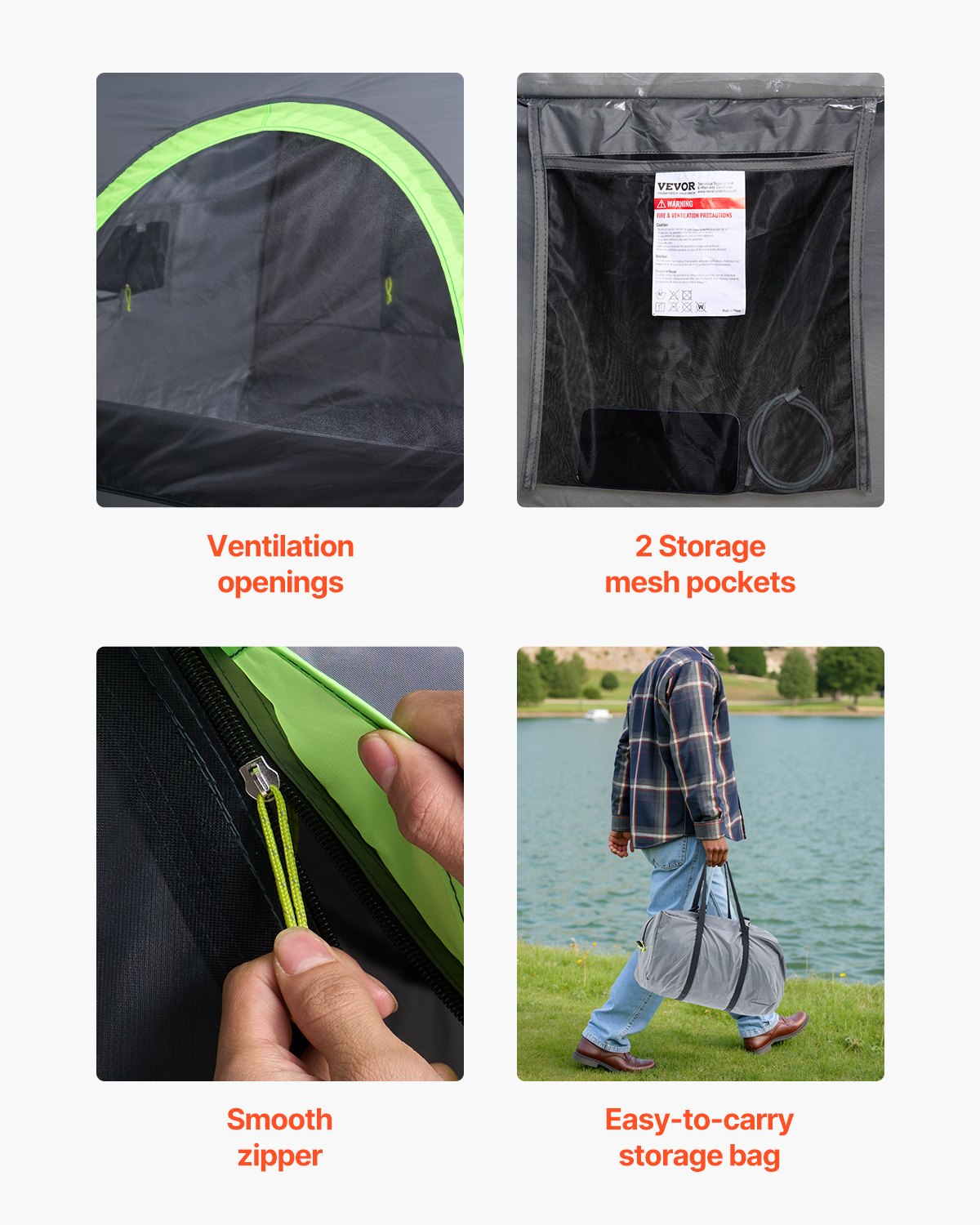 Caravan Accessories: VEVOR Truck Tent 5.5-6.0ft Waterproof PU2000 Truck Bed Camping Tent 2-3 Person