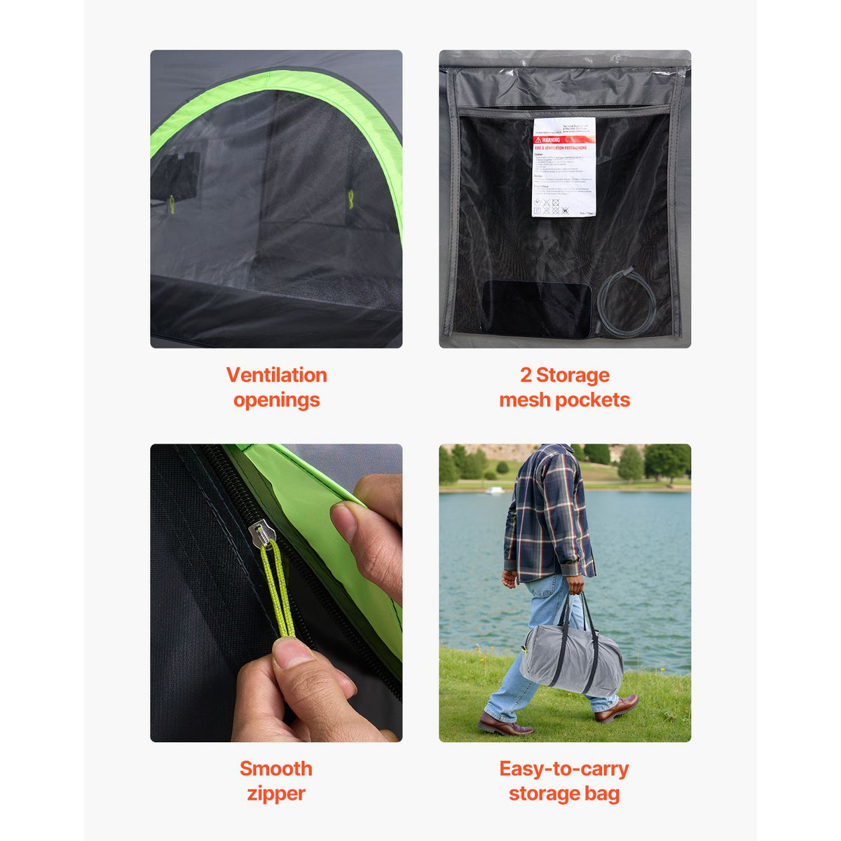 Pickup Truck Tent, Fit 6.4-6.7 ft Truck Tents for Camping, Waterproof PU2000 2-3 Person Sleeping Truck Bed Tent with Double Layer Design Windows, Sturdy Truck Bed Camper Shell with Storage Bag