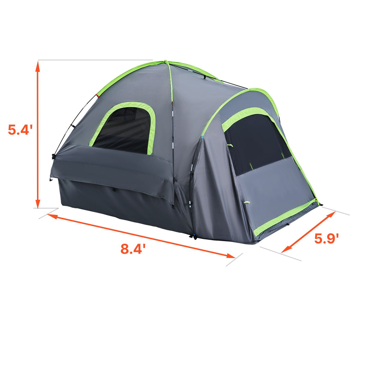 Pickup Truck Tent, Fit 6.4-6.7 ft Truck Tents for Camping, Waterproof PU2000 2-3 Person Sleeping Truck Bed Tent with Double Layer Design Windows, Sturdy Truck Bed Camper Shell with Storage Bag