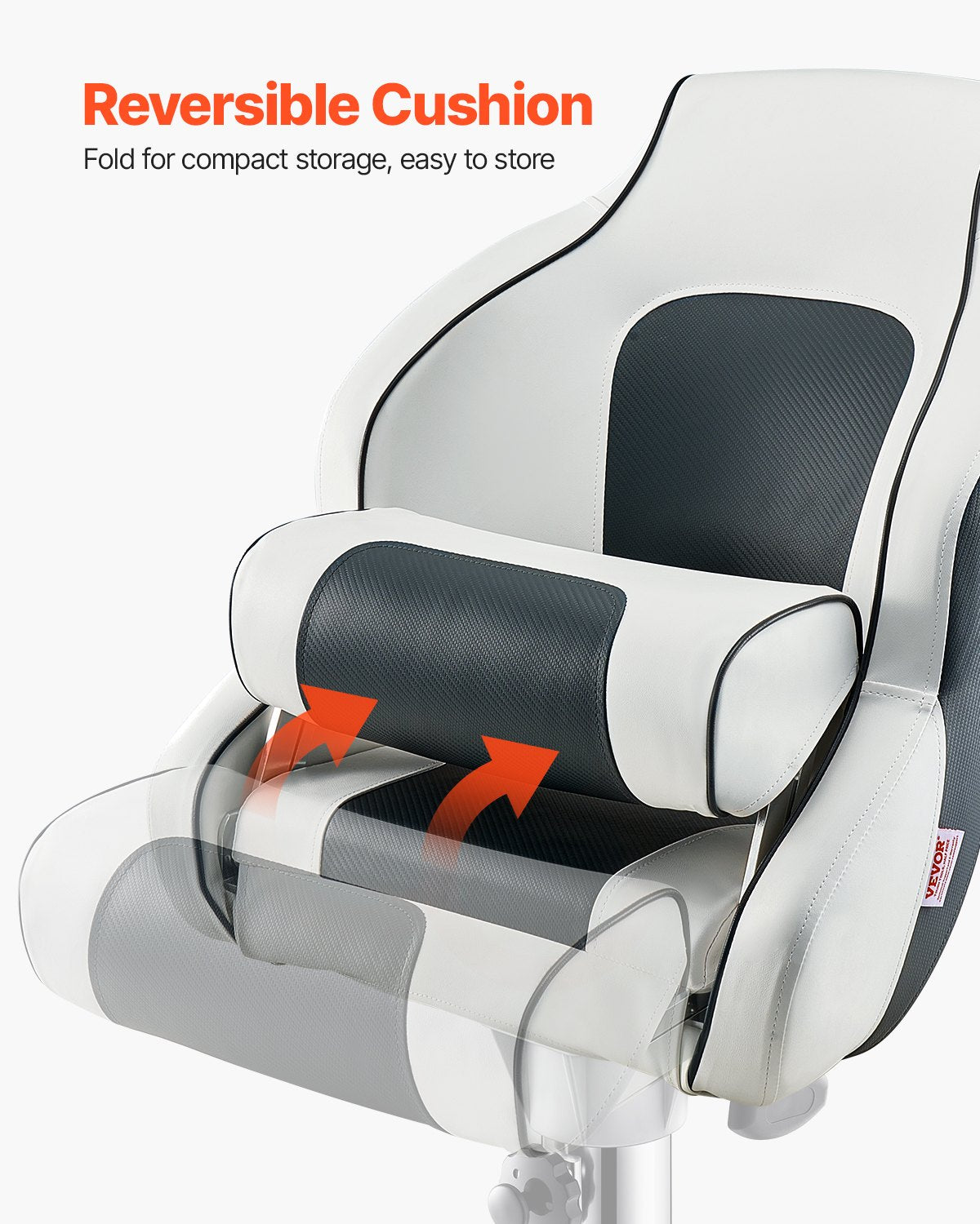 Scuba & Snorkeling: VEVOR Boat Seat, High Backrest, Flip Up Boat Seat Captain Bucket Seat with Thickened Sponge Cushion & Waterproof PVC Leather, Ergonomic Design, Folding Boat Seat for Boats, Yachts, Ships, White & Grey