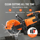 Chainsaws: VEVOR Electric Concrete Saw, 9 in, 2000 W 15 A Motor Circular Saw Cutter with 3.5 in Cutting Depth, Wet/Dry Disk Saw Cutter Includes Water Line, Pump and Blade, for Stone, Brick