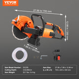 Chainsaws: VEVOR Electric Concrete Saw, 9 in, 2000 W 15 A Motor Circular Saw Cutter with 3.5 in Cutting Depth, Wet/Dry Disk Saw Cutter Includes Water Line, Pump and Blade, for Stone, Brick
