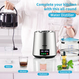 Fountain & Ponds Accessories: VEVOR 4L Water Distiller 1L/H Distilled Water Maker Timing & Temp Display Silver