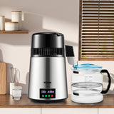 Fountain & Ponds Accessories: VEVOR 4L Water Distiller 1L/H Distilled Water Maker Timing & Temp Display Silver