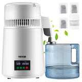 Fountain & Ponds Accessories: VEVOR 4L Water Distiller 1L/H Distilled Water Maker Timing & Temp Display White