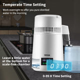 Fountain & Ponds Accessories: VEVOR 4L Water Distiller 1L/H Distilled Water Maker Timing & Temp Display White