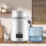 Fountain & Ponds Accessories: VEVOR 4L Water Distiller 1L/H Distilled Water Maker Timing & Temp Display White