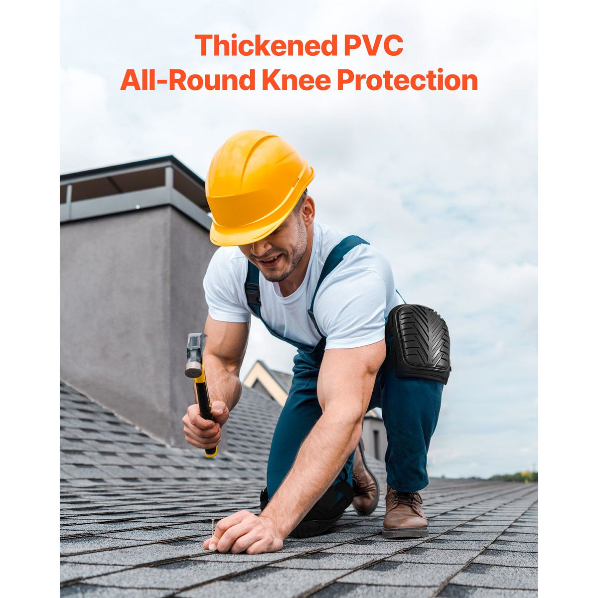 Knee Pads for Work, Heavy Duty Construction Knee Pads with Adjustable Straps & Rivets, Thick Gel Knee Pads with Foam Cushion for All-Round Knee Protection, Fit Men & Women for Flooring Gardening