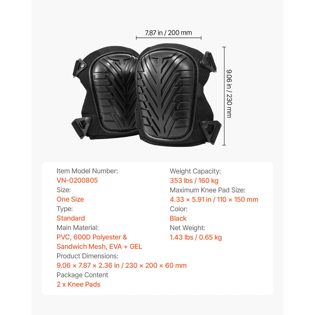 Knee Pads for Work, Heavy Duty Construction Knee Pads with Adjustable Straps & Rivets, Thick Gel Knee Pads with Foam Cushion for All-Round Knee Protection, Fit Men & Women for Flooring Gardening