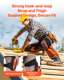 Supports & Braces: VEVOR Knee Pads for Work, Extended Heavy Duty Construction Knee Pads with 2 Extension Straps, Anti-slip Foam Gel Knee Pads, Men & Women, for Gardening Flooring Roofing and Cleaning, Black and Orange