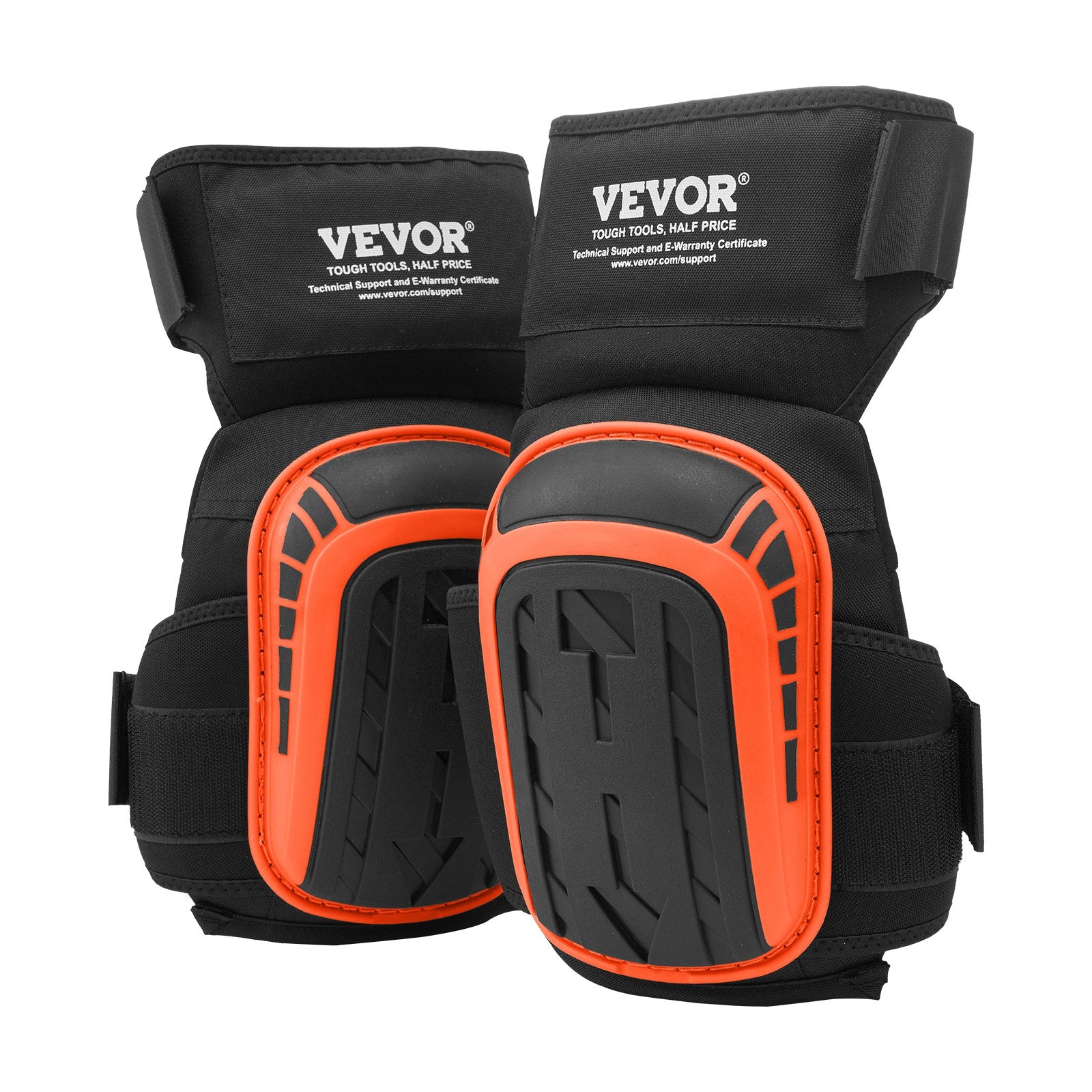 Supports & Braces: VEVOR Knee Pads for Work, Extended Heavy Duty Construction Knee Pads with 2 Extension Straps, Anti-slip Foam Gel Knee Pads, Men & Women, for Gardening Flooring Roofing and Cleaning, Black and Orange